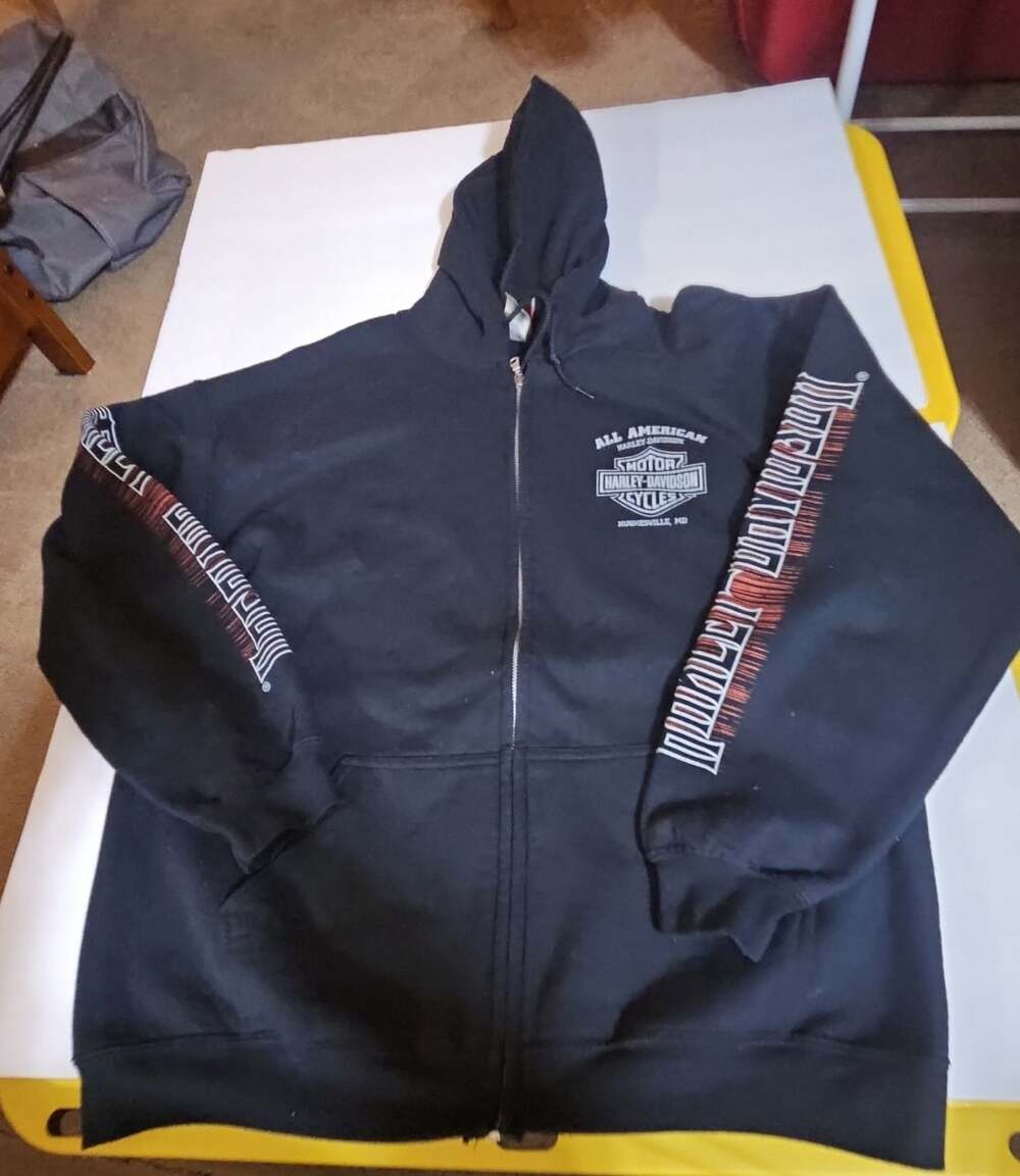 Harley Davidson Zip-Up Hoodie Size XL Black Hughesville MD